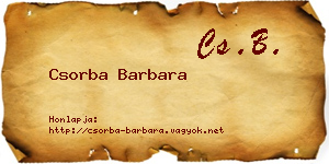 Csorba Barbara névjegykártya