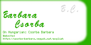 barbara csorba business card